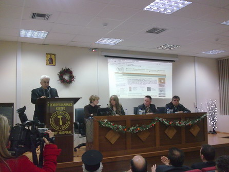 Ο Πρόεδρος του Εργατικού Κέντρου Φλώρινας κ. Δημητρίου  κατά την εισήγησή του στα εγκαίνια του Περιφερειακού Γραφείου